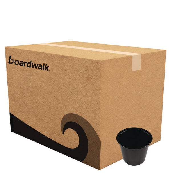 Souffle/Portion Cups, 5.5 oz, Plastic, Black, 2,500/Carton