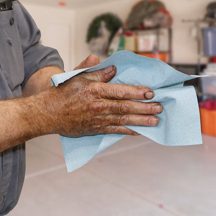 TOOLBOX Blue Shop Towels, 1-Ply, 11 x 9.4, Blue, 55 Sheets/Roll, 30 Rolls/Carton