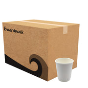 Paper Hot Cups, Double-Walled, 8 oz, White, 500/Carton