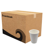 Paper Hot Cups, Double-Walled, 12 oz, White, 500/Carton