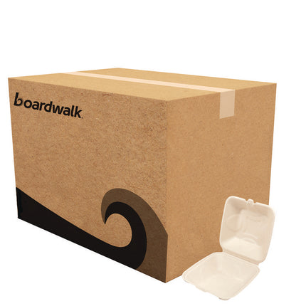 Bagasse PFAS-Free Food Containers, 6 x 6 x 3.19, Tan, Sugarcane, 500/Carton