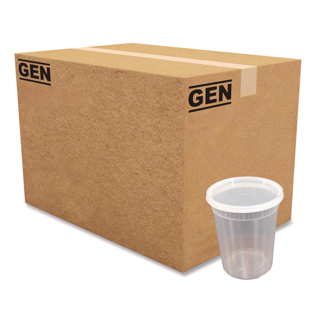 Plastic Deli Container with Lid, 32 oz, Clear, Plastic, 240/Carton