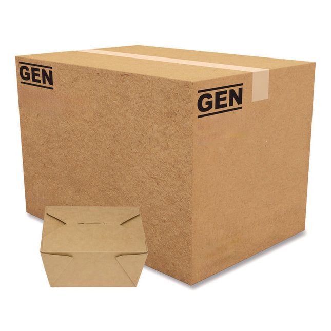 Reclosable Kraft Take-Out Box, 30 oz, Brown, Paper, 450/Carton