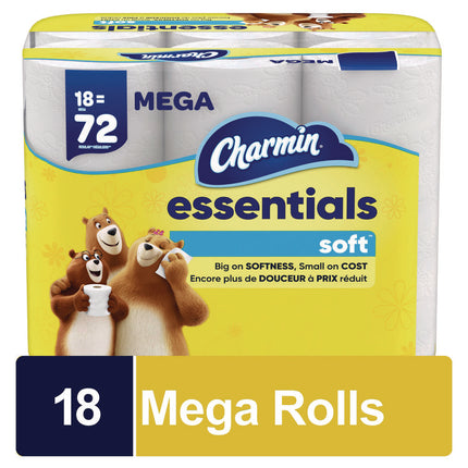 Essentials Soft Bathroom Tissue, Septic Safe, 2-Ply, 330 Sheets/Roll, 18 Rolls/Carton