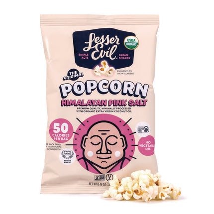 Himalayan Pink Salt Organic Popcorn, Salt, 0.46 oz Bag, 24/Carton