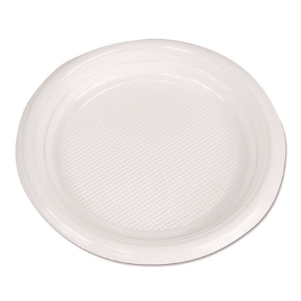 Hi-Impact Plastic Dinnerware, Plate, 6" Dia, White, 1,000/carton