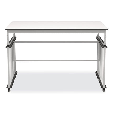 MBS Classroom Science Lab Makerspace Table, Rectangular, 60.25 x 39.25 x 38, White Top, Gray Base/Legs