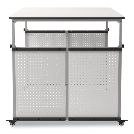 MBS Classroom Science Lab Makerspace Table, Rectangular, 60.25 x 39.25 x 38, White Top, Gray Base/Legs