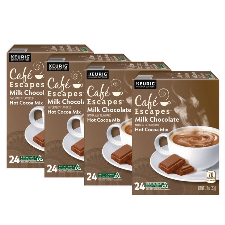 Cafe Escapes Milk Chocolate Hot Cocoa K-Cups, 96/carton