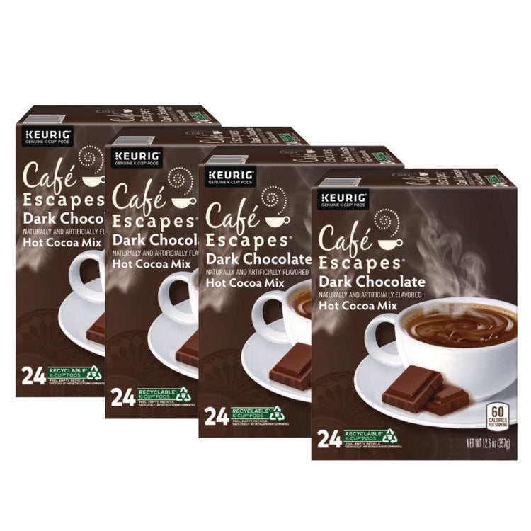 Dark Chocolate Hot Cocoa K-Cups, 24/box, 4 Box/carton
