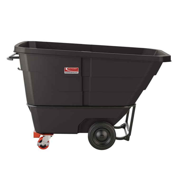 1 cu yd Standard Duty Tilt Truck, Forkliftable Frame, 1,300 lb Capacity, Black