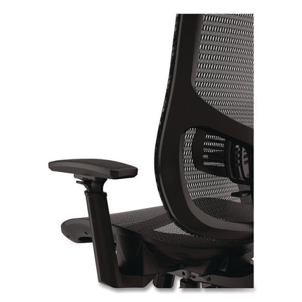 Alera Hollins Ergonomic Mesh Swivel Task Chair, Supports Up to 275lb, 18.57 to 22.54 Seat Height, Black Seat/Back, Black Base
