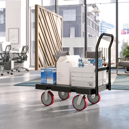 Resin Platform Truck, 1,600 lb Capacity, 24" x 36", Black
