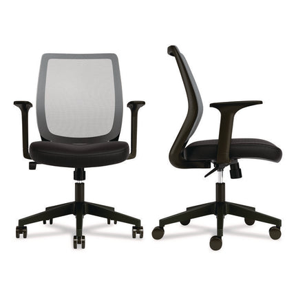 Alera Wessex Ergonomic Fabric Mesh Swivel Task Chair, Supports Up to 275lbs, 17.09 to 20.83 Seat Height, Black Seat/Back/Base
