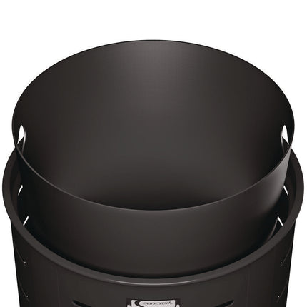 Outdoor Decorative Metal Trash Can with Metal Lid with Ash Bonnet, 35.38 gal, Metal, Black