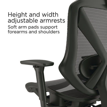 Alera Taunton Ergonomic Mesh Swivel Task Chair, Supports Up to 275lb, 17.44 to 20.98 Seat Height, Black Seat/Back, Black Base