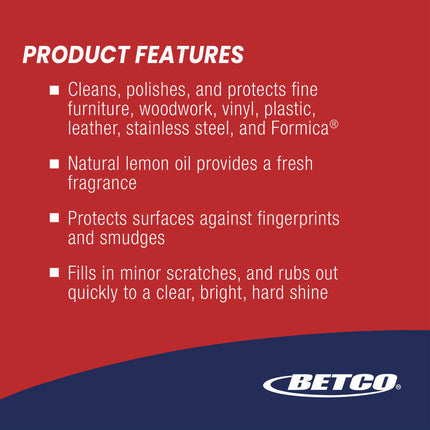Brite MSP Multi-Surface Polish, Lemon Scent, 12/Carton
