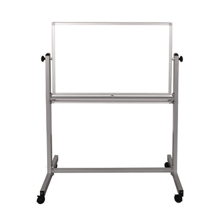 Mobile Magnetic Whiteboard, 36" x 24", White Surface, Silver Aluminum Frame