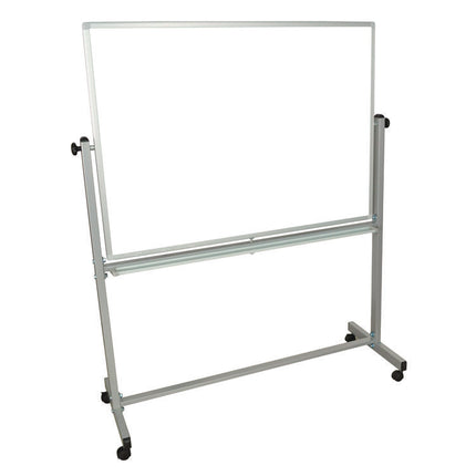 Mobile Magnetic Whiteboard, 48" x 36", White Surface, Silver Aluminum Frame