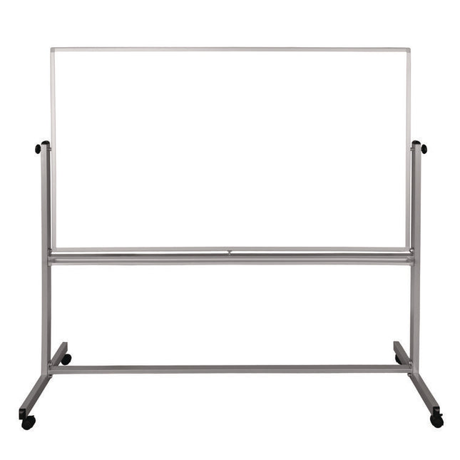 Mobile Magnetic Whiteboard, 72" x 40", White Surface, Silver Aluminum Frame