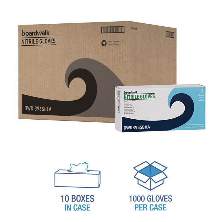 Disposable General-Purpose Powder-Free Nitrile Gloves, Small, Black, 4.4 mil, 100/Box, 10 Boxes/Carton