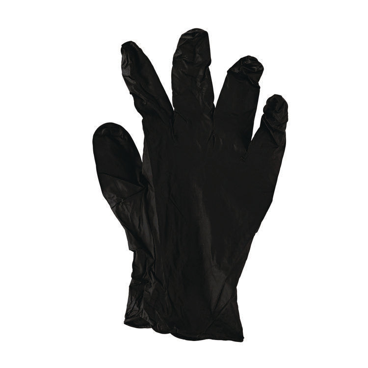 Disposable General-Purpose Powder-Free Nitrile Gloves, Small, Black, 4.4 mil, 100/Box