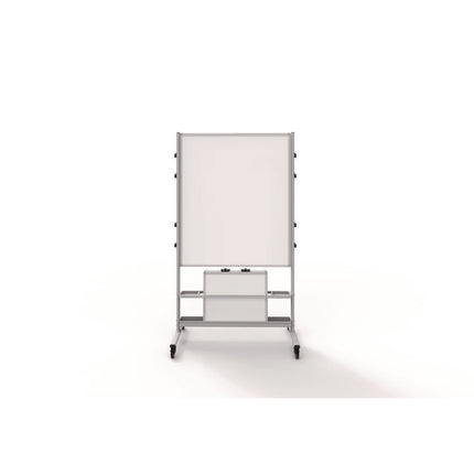 Mobile Collaboration Station Whiteboard with 4 Attachable Marker Boards, 40.4" x 48.6", White Surface, Silver Aluminum Frame