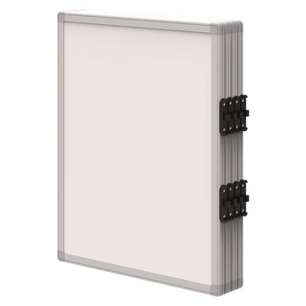 Mobile Collaboration Station Whiteboard with 4 Attachable Marker Boards, 40.4" x 48.6", White Surface, Silver Aluminum Frame