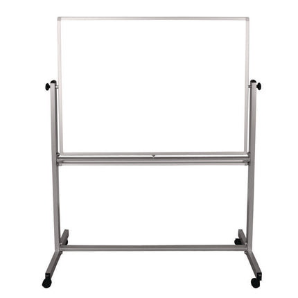Mobile Magnetic Whiteboard, 48" x 36", White Surface, Silver Aluminum Frame