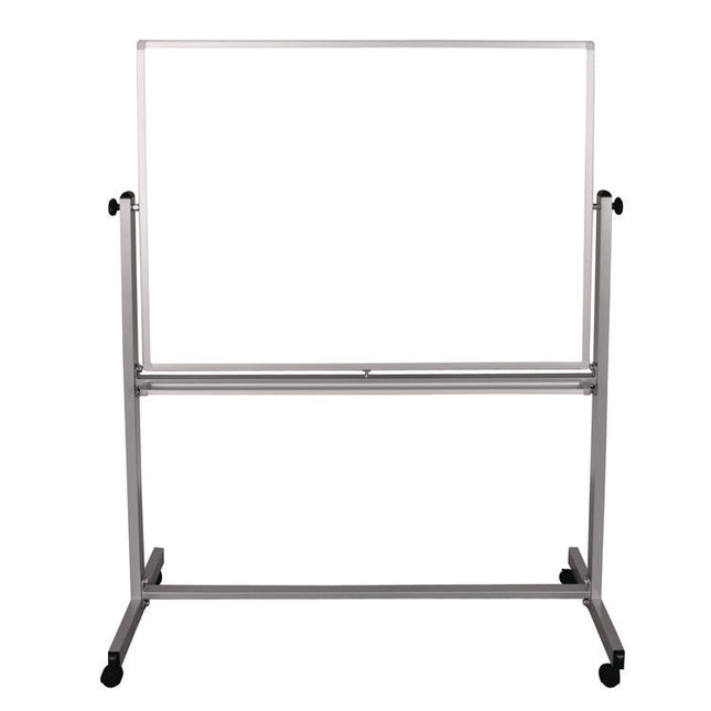 Mobile Magnetic Whiteboard, 48" x 36", White Surface, Silver Aluminum Frame