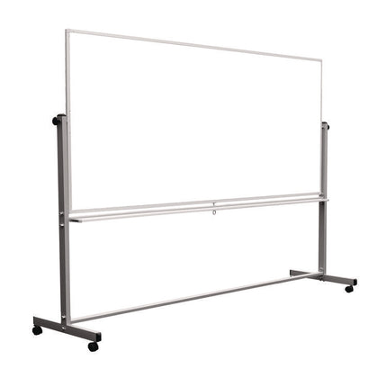 Mobile Magnetic Whiteboard, 96" x 40", White Surface, Silver Aluminum Frame
