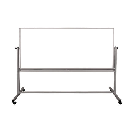 Mobile Magnetic Whiteboard, 96" x 40", White Surface, Silver Aluminum Frame