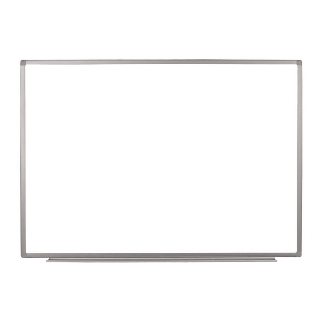 Wall-Mounted Magnetic Whiteboard, 48" x 36", White Surface, Silver Aluminum Frame