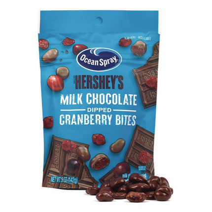 Milk Chocolate Dipped Cranberry Bites, Cranberry/Chocolate, 5 oz Bag, 12/Carton