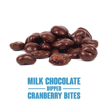 Milk Chocolate Dipped Cranberry Bites, Cranberry/Chocolate, 5 oz Bag, 12/Carton