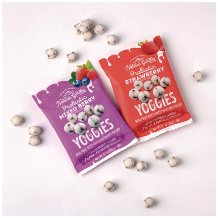 Probiotic Yoggies Variety Snack Pack, Assorted Flavors, 0.7 oz Bag, 30/Carton