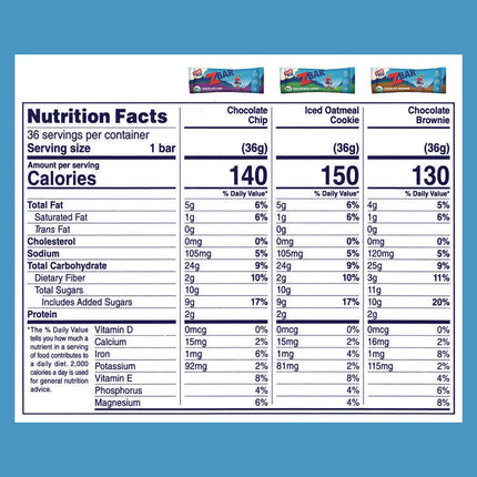 Kid Organic Zbar Granola Bars Variety Pack, Assorted Flavors, 1.27 oz Bar, 36/Carton