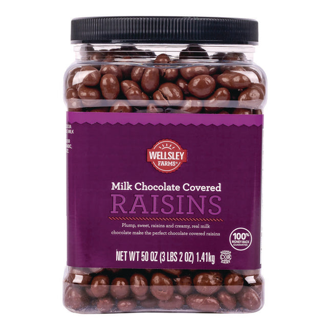 Milk Chocolate Covered Raisins, 50 oz Jar