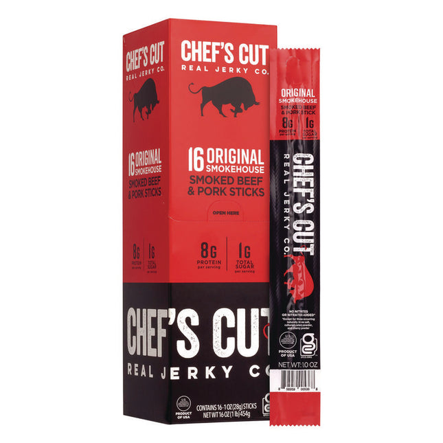 Original Smokehouse Beef and Pork Meat Stick, 1 oz Individually Wrapped, 16/Carton