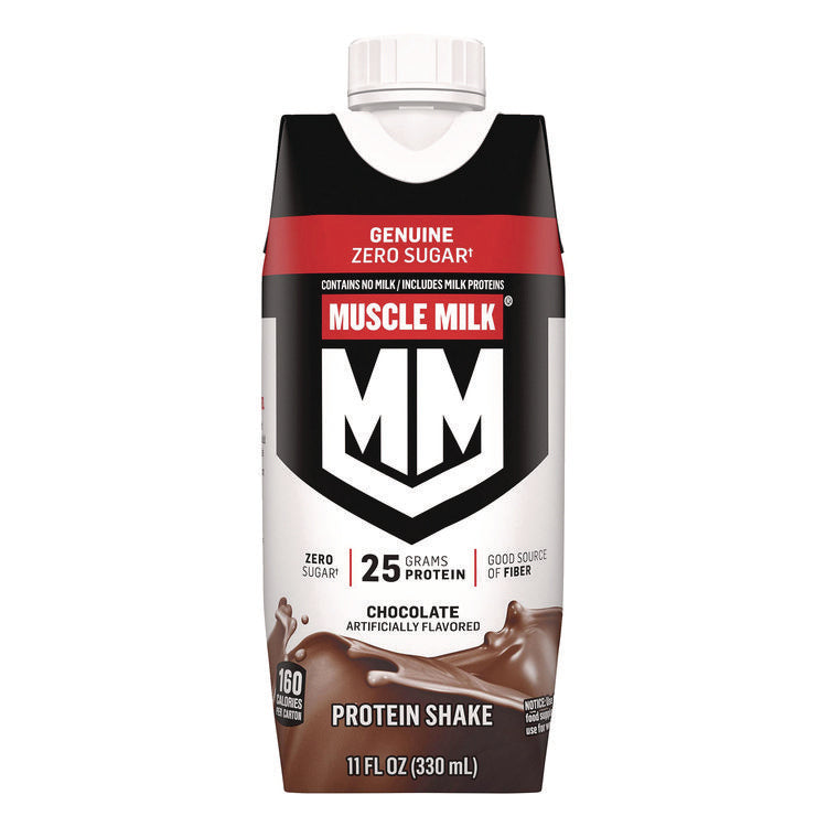 Genuine Chocolate Protein Shake, 11 oz Carton, 18/Carton