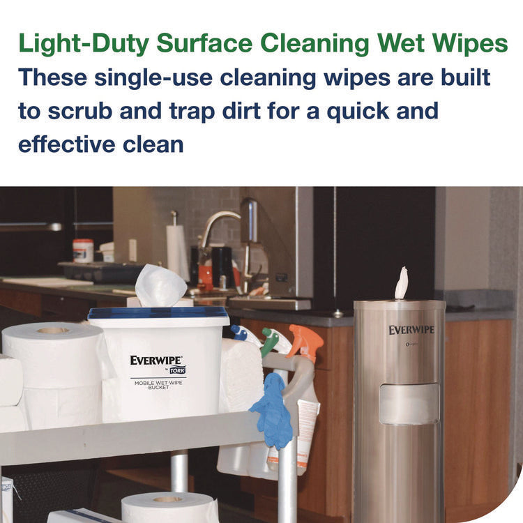 Light-Duty Surface Cleaning Wet Wipe, 1-Ply, 8 x 6, Unscented, White, 2,500 Sheets/Roll, 2 Rolls/Carton