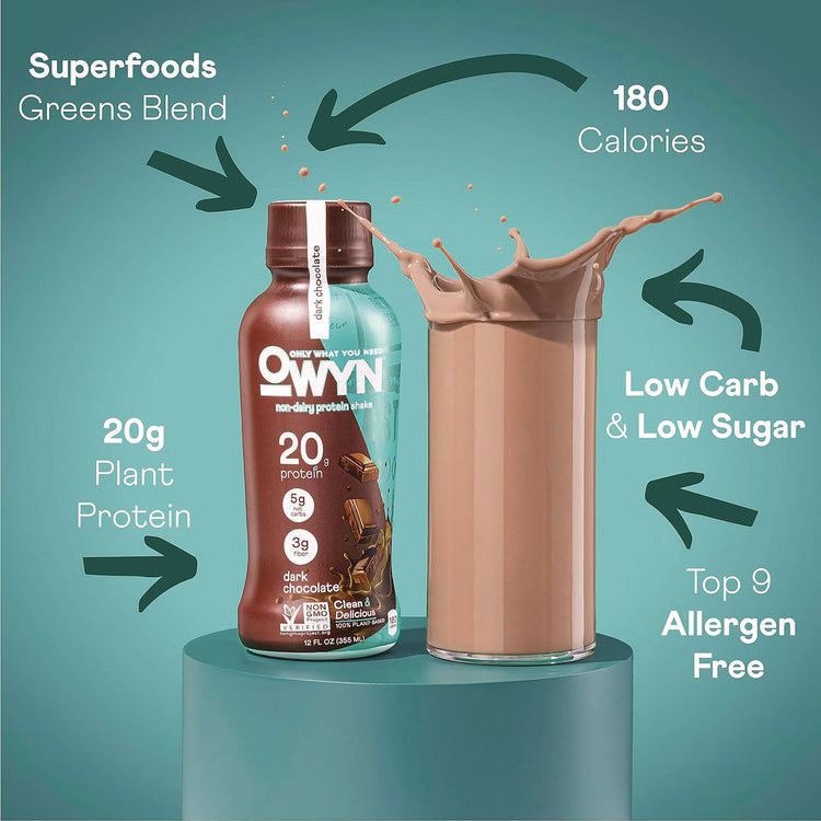 20 g Protein Drink, Chocolate, 12 oz Bottle, 12/Carton