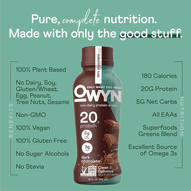 20 g Protein Drink, Chocolate, 12 oz Bottle, 12/Carton