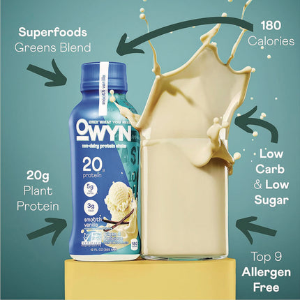 20 g Protein Drink, Vanilla, 12 oz Bottle, 12/Carton