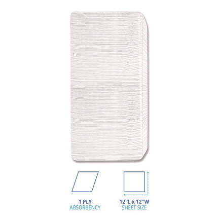 1/4-Fold Lunch Napkins, 1-Ply, 12" x 12", White, 500/Pack