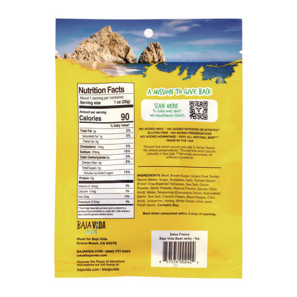 Beef Jerky Salsa Fresca Snack Pack, Salsa Fresca, 1 oz Packet, 12/Carton