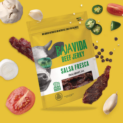 Beef Jerky Salsa Fresca Snack Pack, Salsa Fresca, 1 oz Packet, 12/Carton