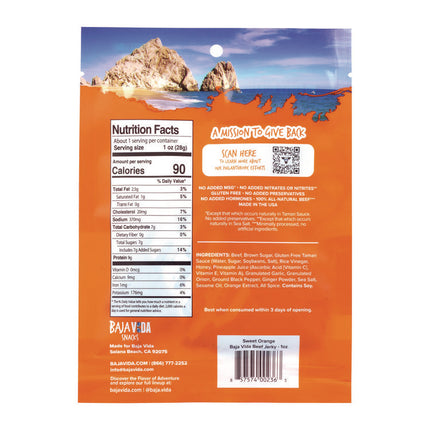 Beef Jerky Sweet Orange Snack Pack, Sweet Orange, 1 oz Packet, 12/Carton