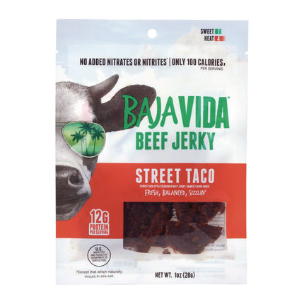 Beef Jerky Street Taco Snack Pack, Street Taco, 1 oz Packet, 12/Carton