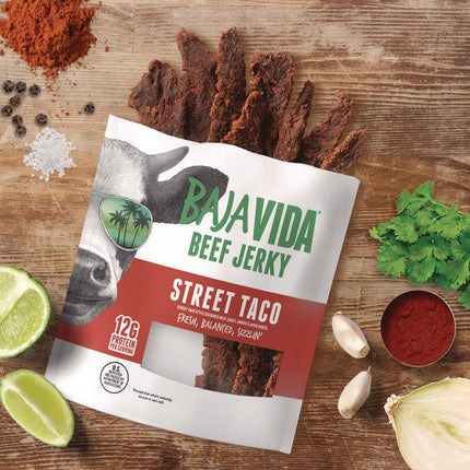 Beef Jerky Street Taco Snack Pack, Street Taco, 1 oz Packet, 12/Carton